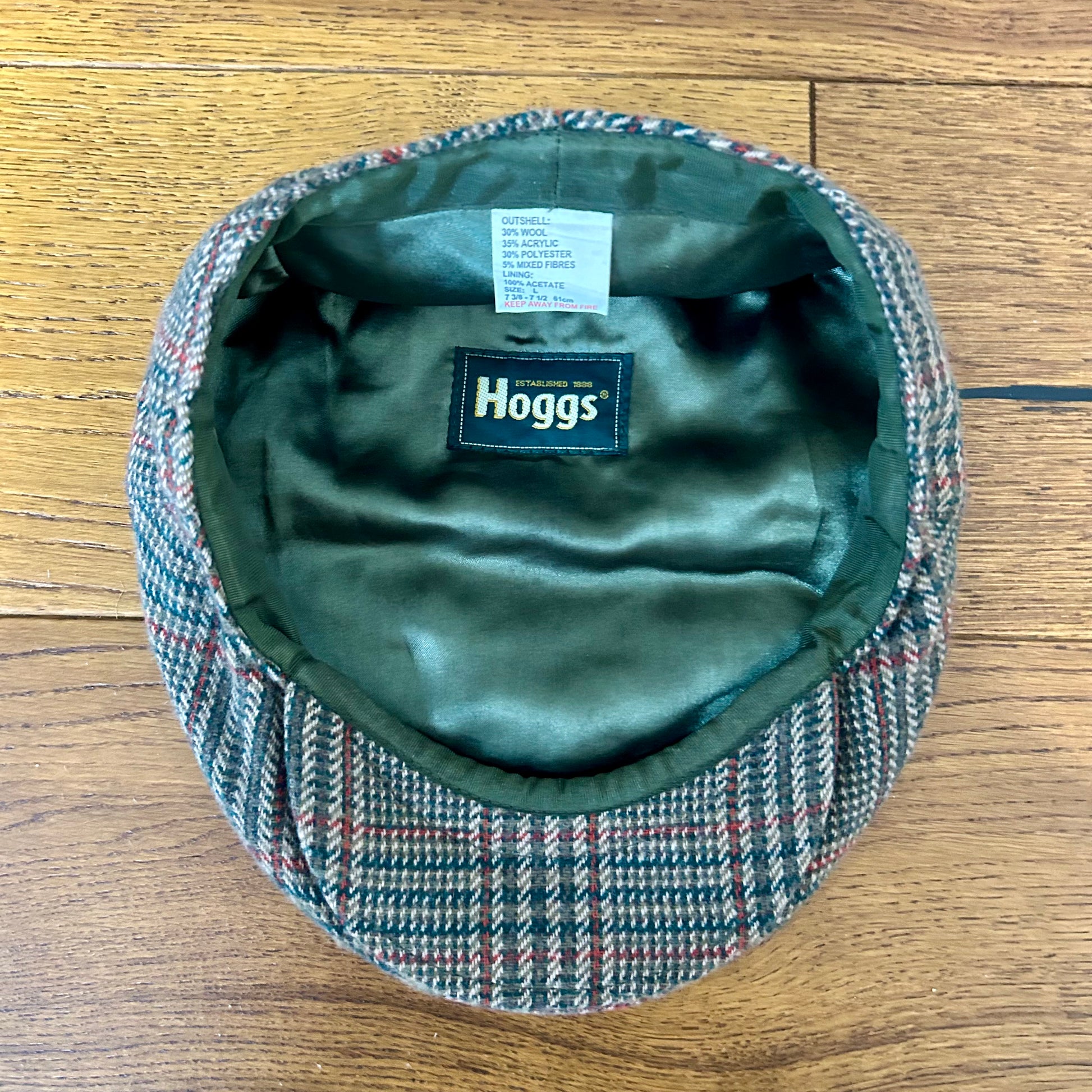 Preloved Hoggs of Fife Tweed Flat Cap - Large 61cm
