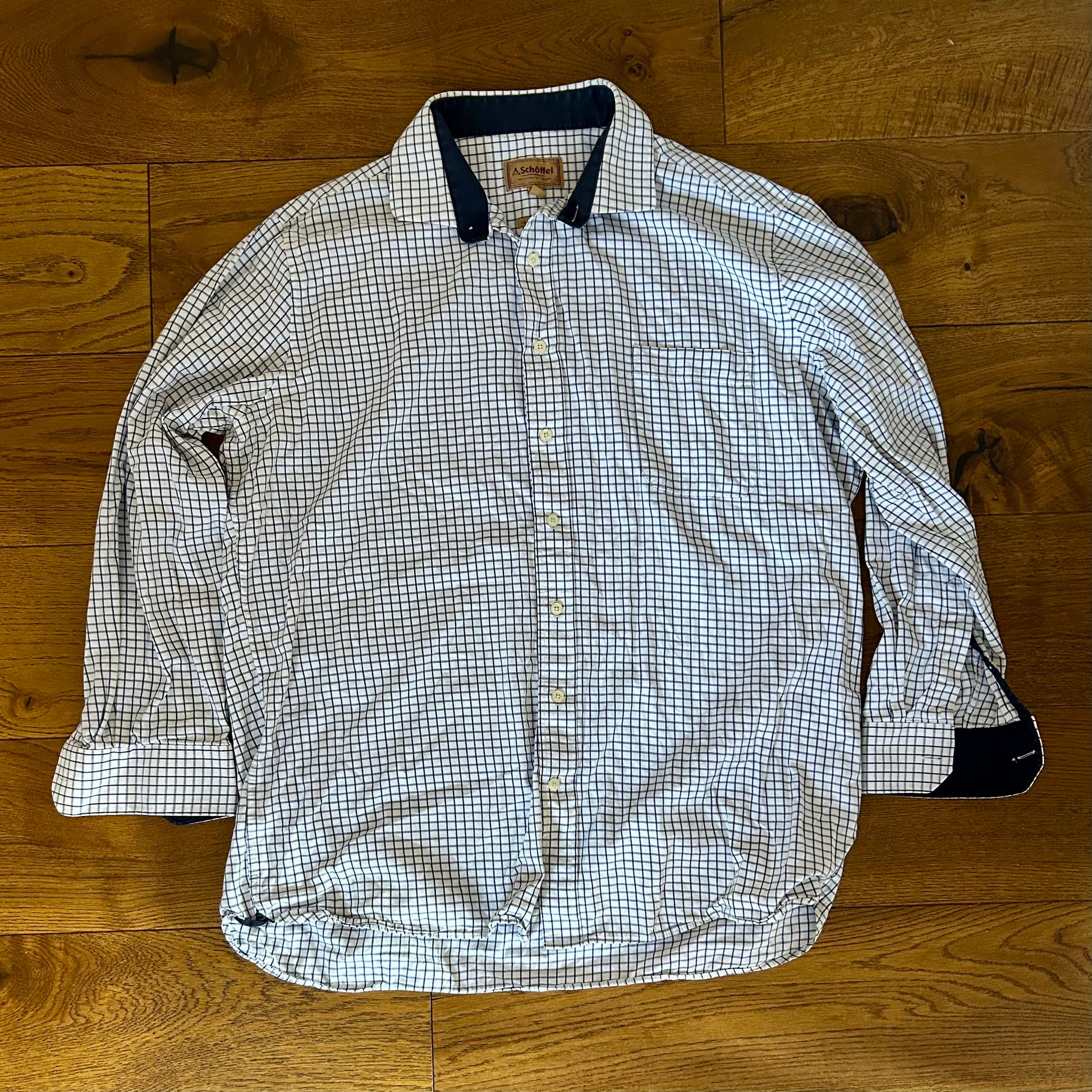 Preloved Schoffel Tattersall Shirt - Men’s 18inch Neck