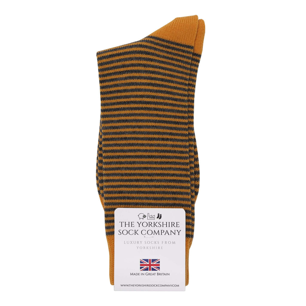 Harewood Fine Stripe Luxury Merino Everyday Socks - 4 Pair Bundle