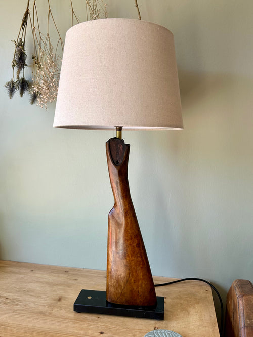 One-of-a-Kind Shotgun Stock Table Lamp – Italian Marble Base