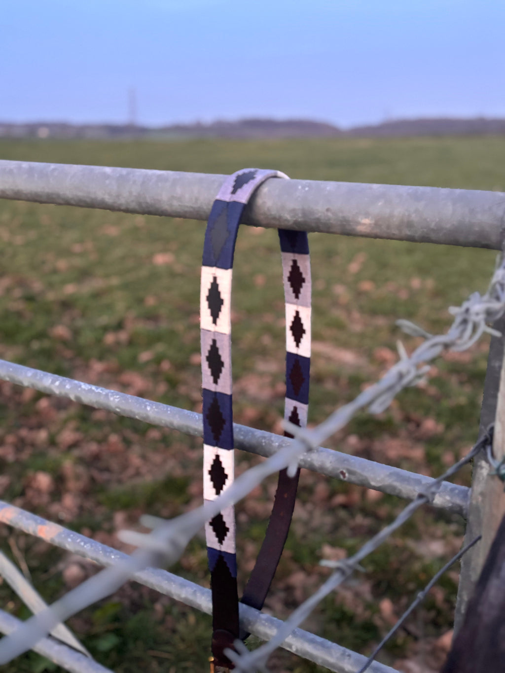 Polo belt Navy Grey & White