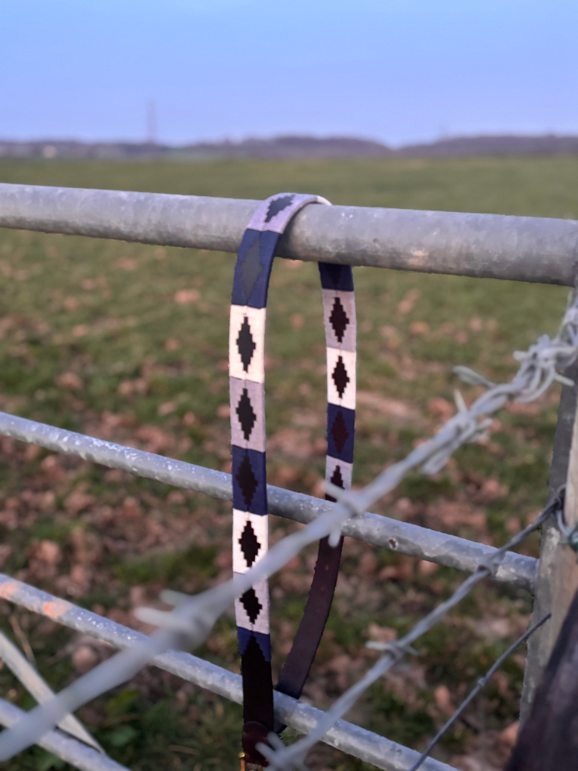 Polo belt Navy Grey & White
