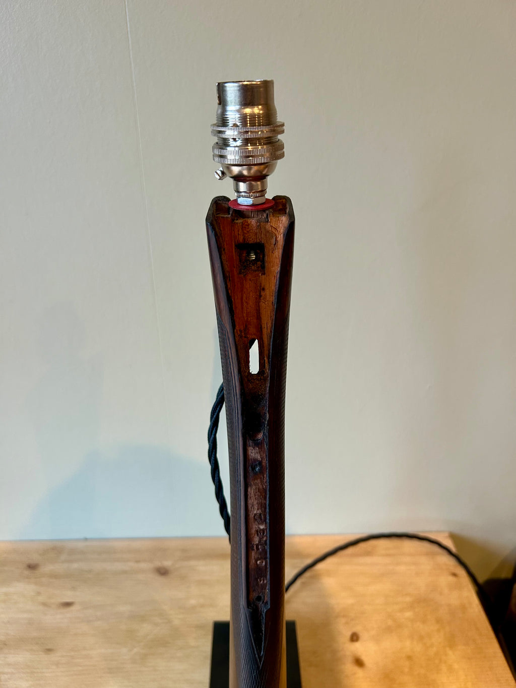 One-of-a-Kind Shotgun Stock Table Lamp – Italian Marble Base