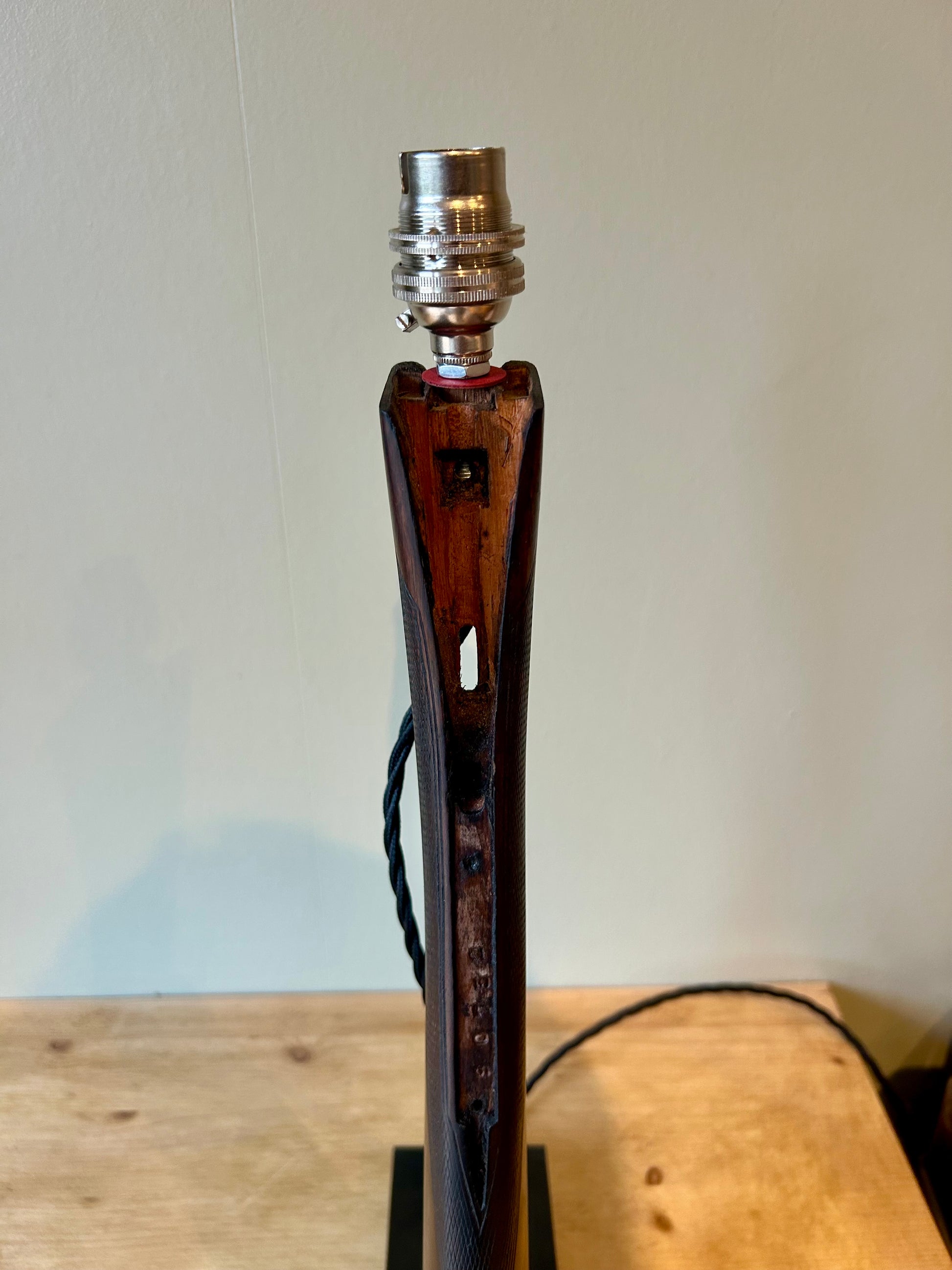 One-of-a-Kind Shotgun Stock Table Lamp – Italian Marble Base
