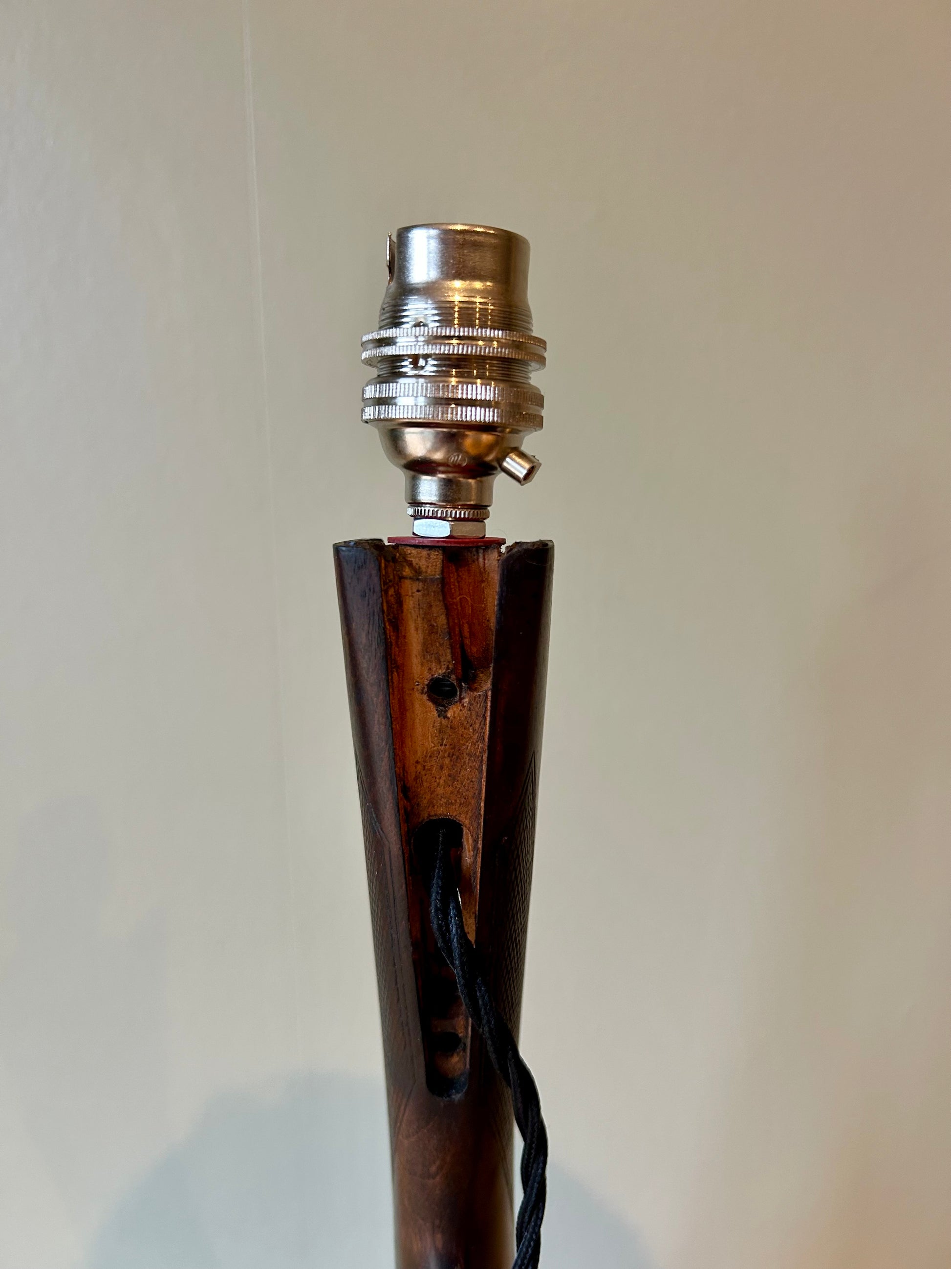 One-of-a-Kind Shotgun Stock Table Lamp – Italian Marble Base