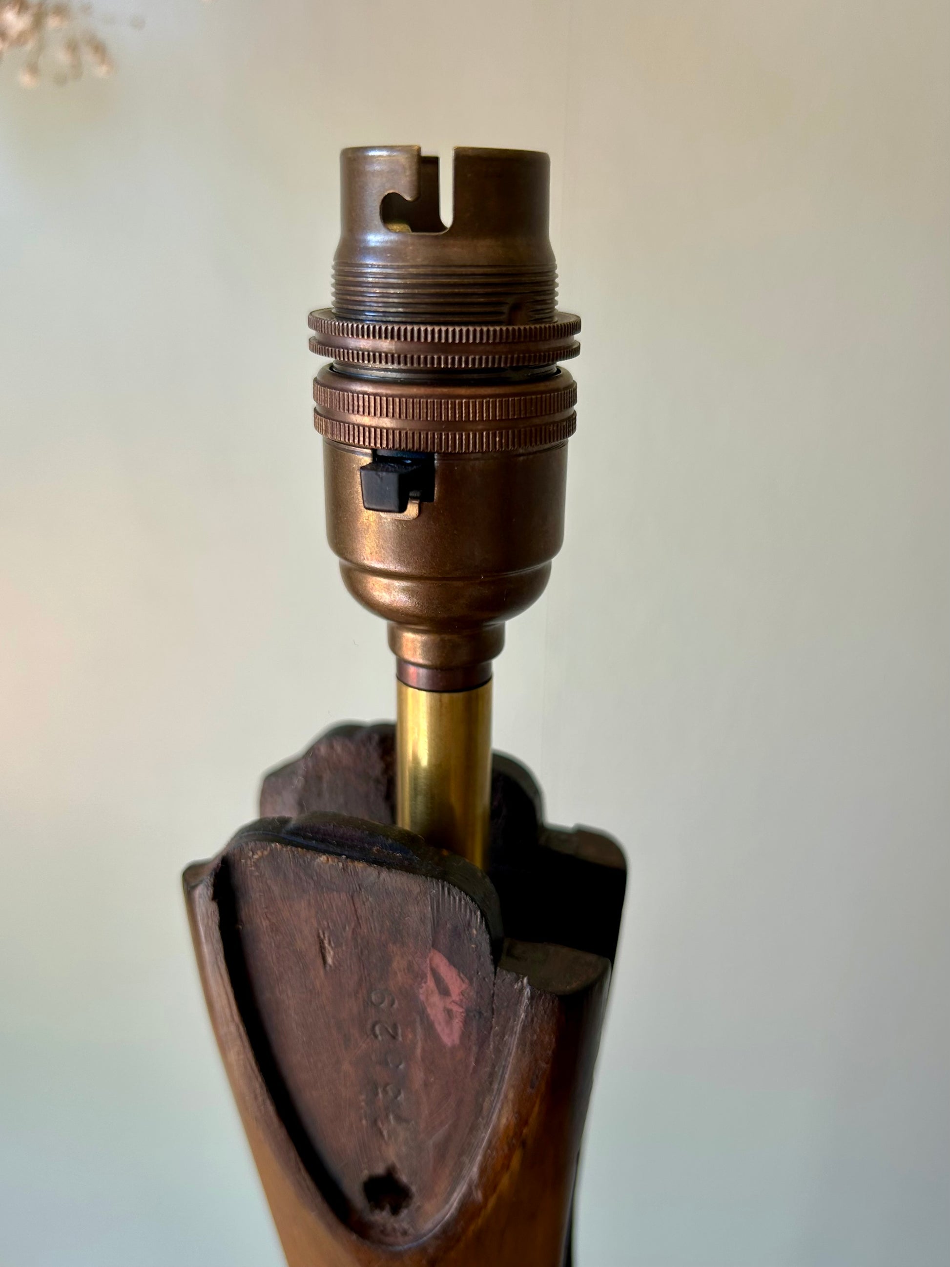 One-of-a-Kind Shotgun Stock Table Lamp – Italian Marble Base