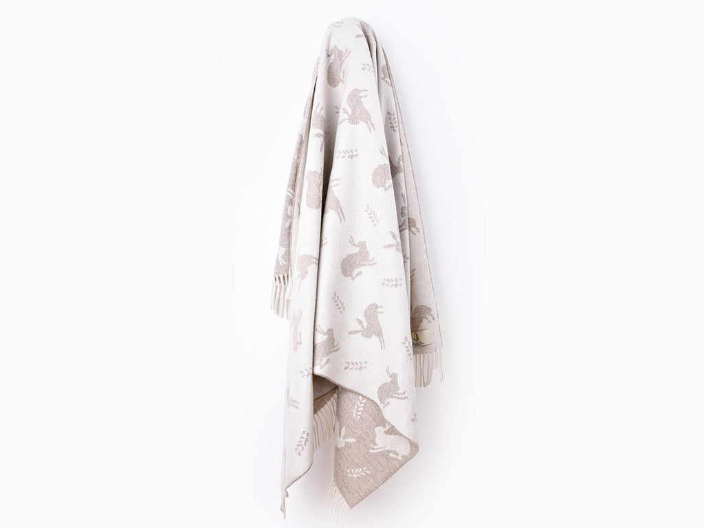 Hare Merino Lambswool Throw - Fawn