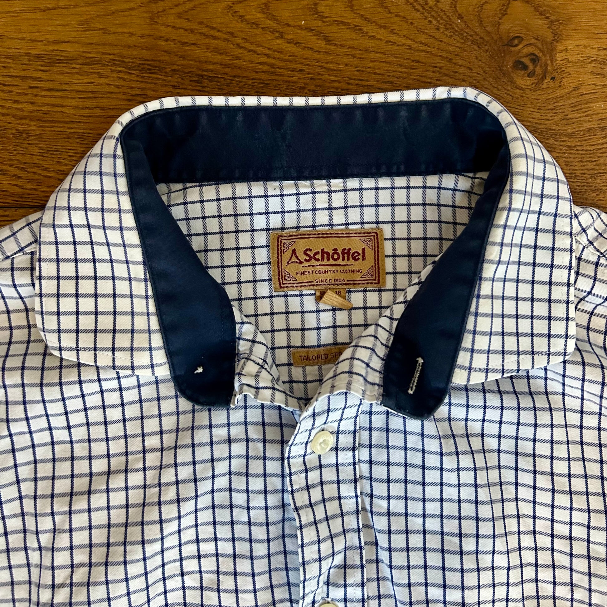 Preloved Schoffel Tattersall Shirt - Men’s 18inch Neck