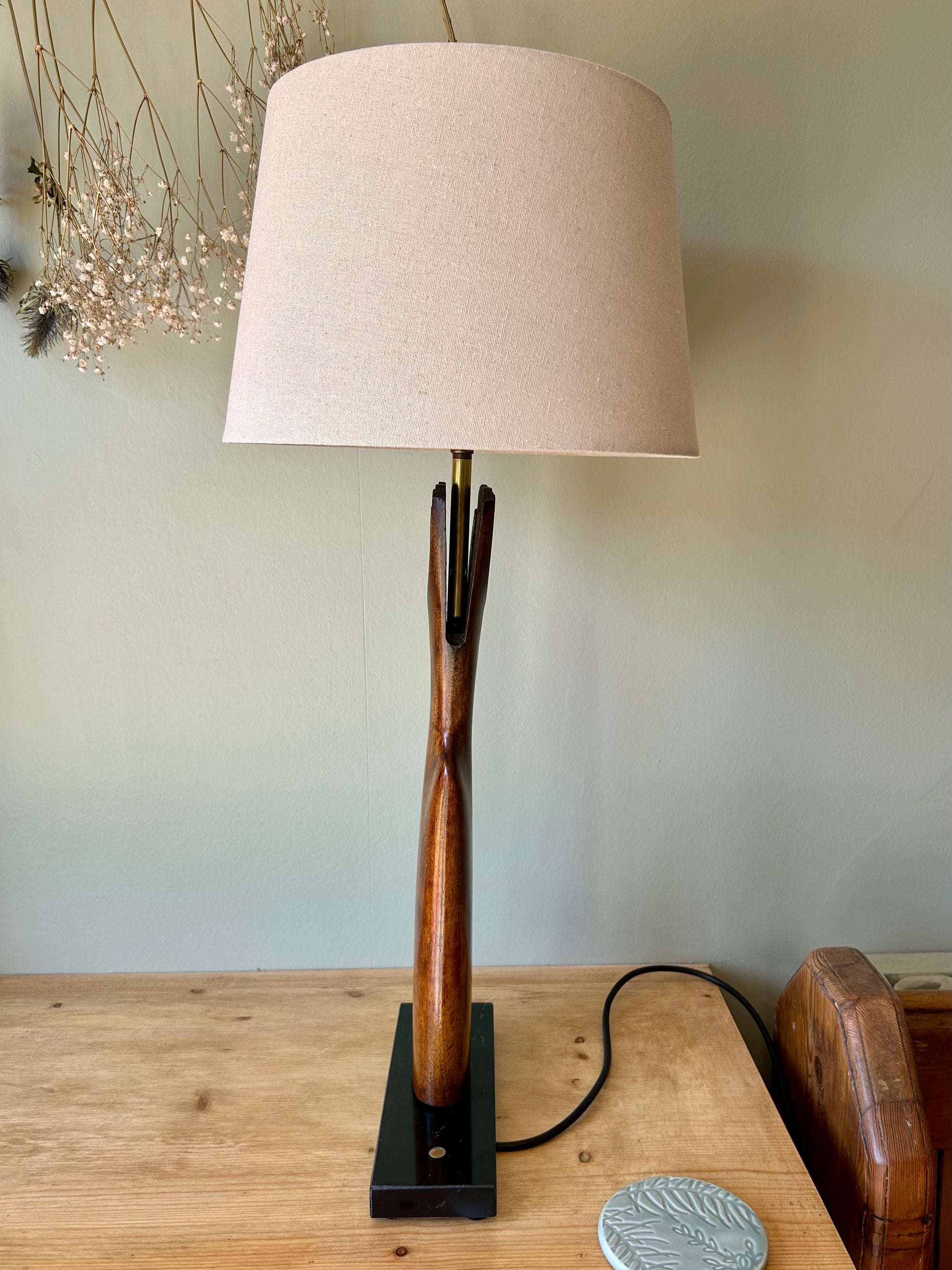 One-of-a-Kind Shotgun Stock Table Lamp – Italian Marble Base
