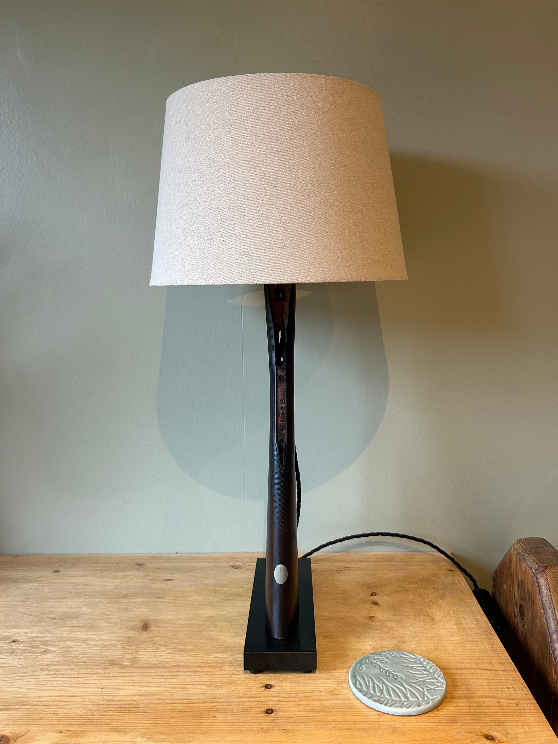 One-of-a-Kind Shotgun Stock Table Lamp – Italian Marble Base