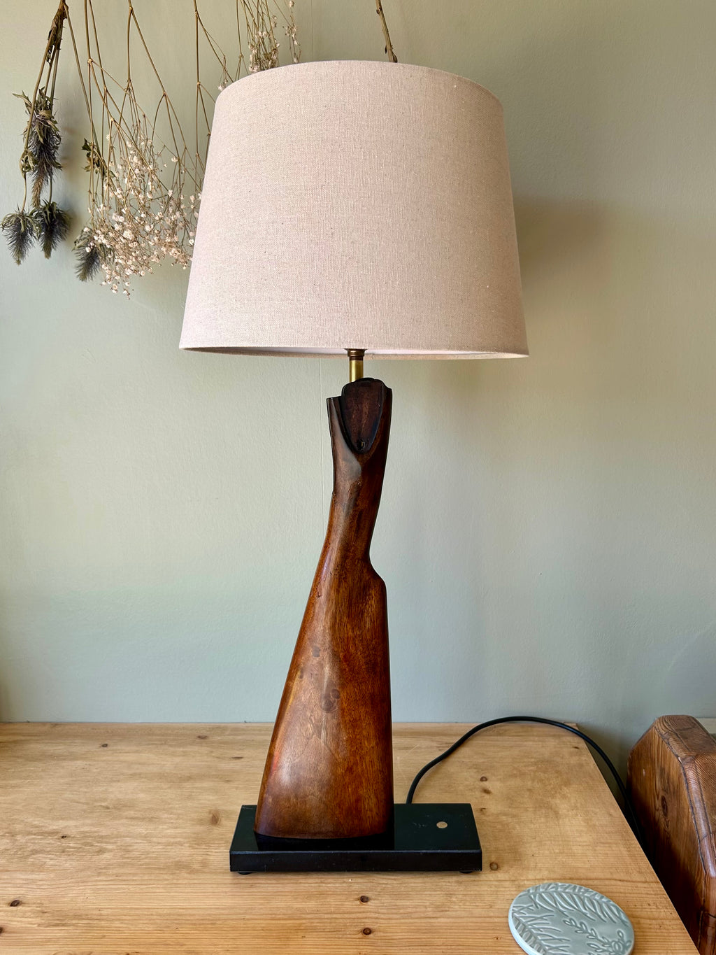 One-of-a-Kind Shotgun Stock Table Lamp – Italian Marble Base