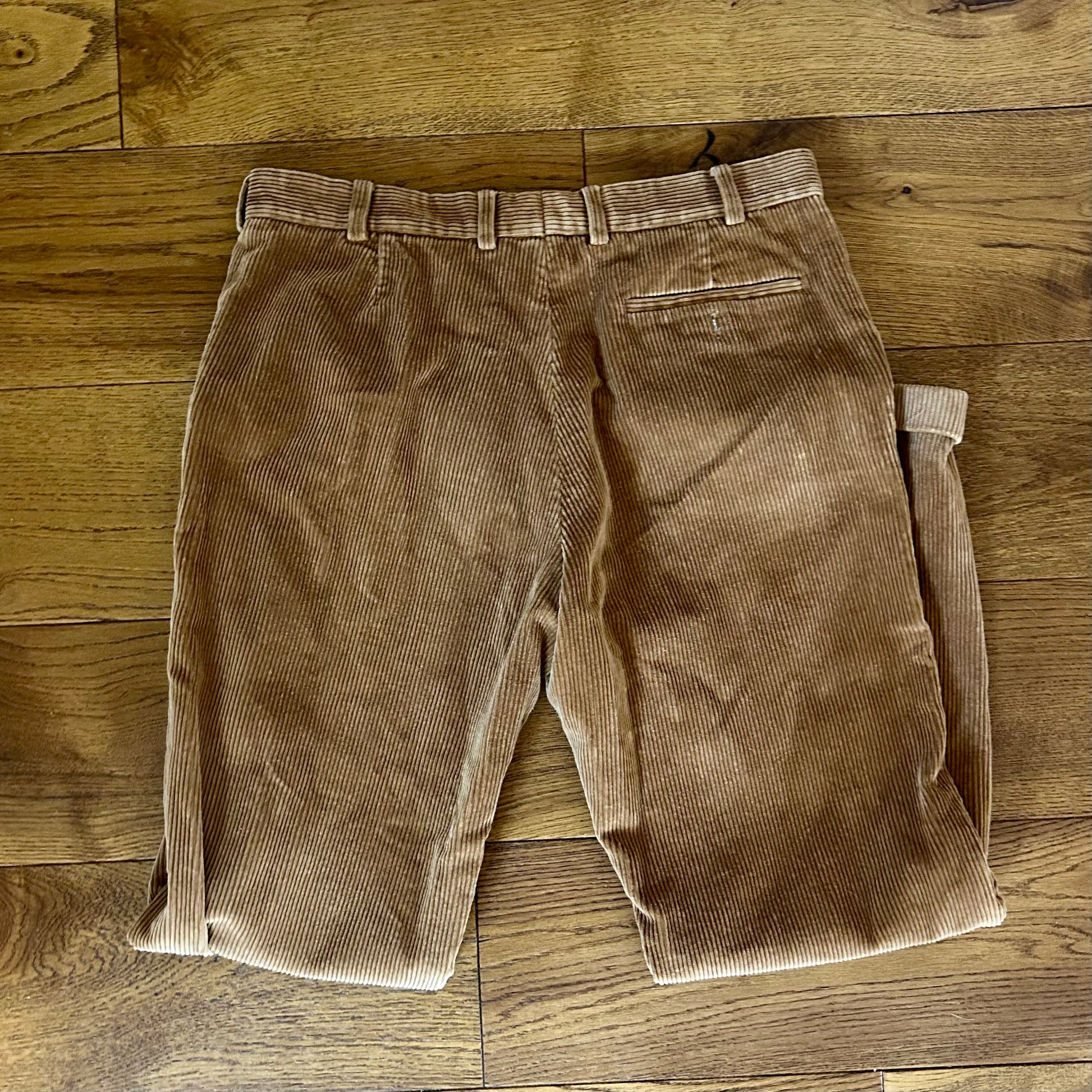 Preloved House of Bruar Beige Camel Jumbo Corduroy Trousers – Size 36 Regular
