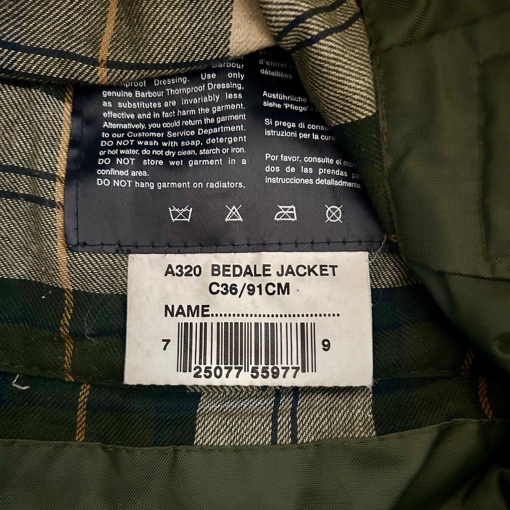 Preloved Barbour Bedale Waxed Jacket - 36” Chest