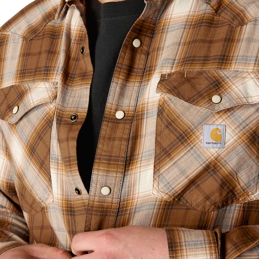 Carhartt Montana Rugged Flex Long Sleeve  Snap Front Plaid Shrt