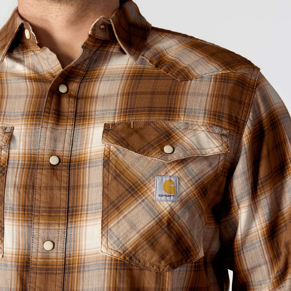 Carhartt Montana Rugged Flex Long Sleeve  Snap Front Plaid Shrt