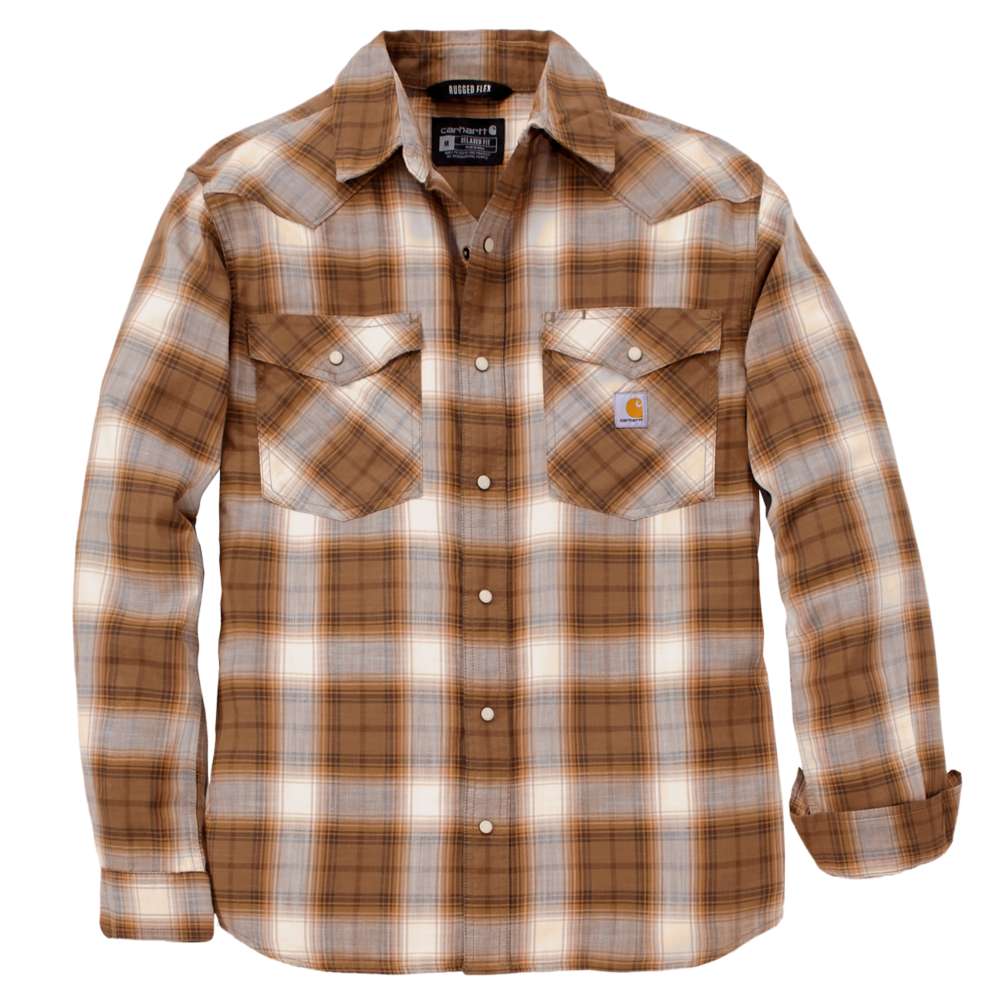 Carhartt Montana Rugged Flex Long Sleeve  Snap Front Plaid Shrt