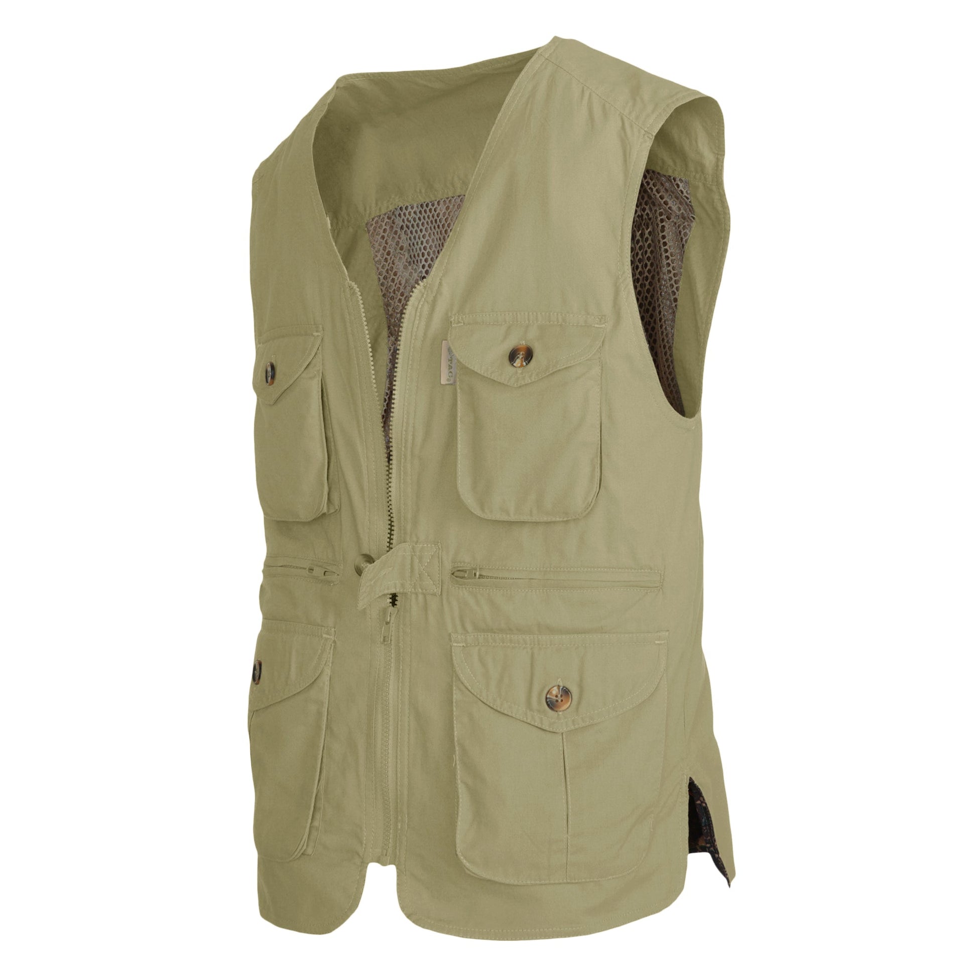 TAG Safari Vent Back Livingstone Vest for Men - Khaki